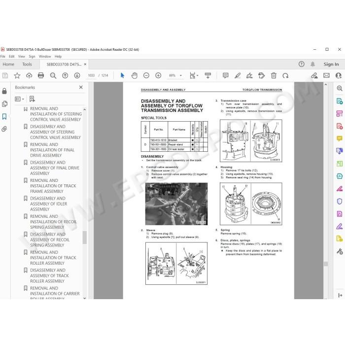 Komatsu Bulldozer D475A-5 service & repair manual