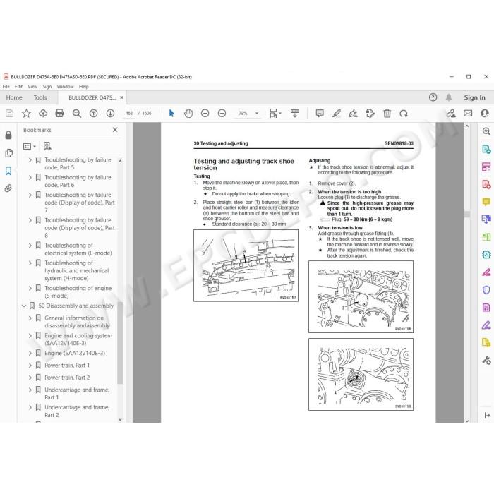 Komatsu Bulldozer D475A-5E0 D475ASD-5E0 service & repair manual