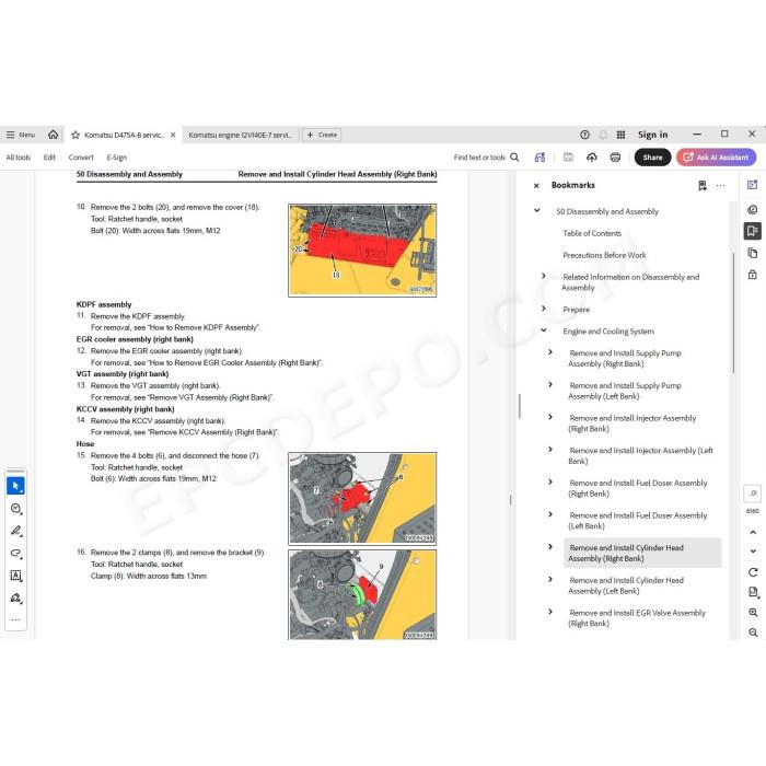Komatsu Bulldozer D475A-8 service & repair manual
