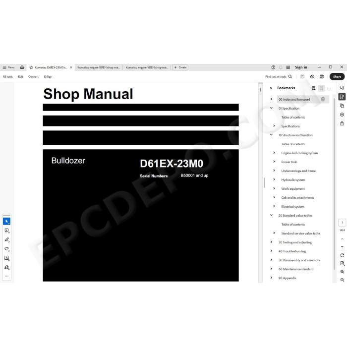 Komatsu Bulldozer D61EX-23M0 service & repair manual