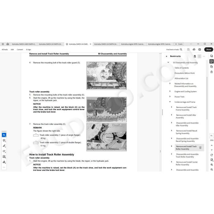 Komatsu Bulldozer D61EX-24 D61EX-24E0 D61PX-24 D61PX-24E0 service & repair manual