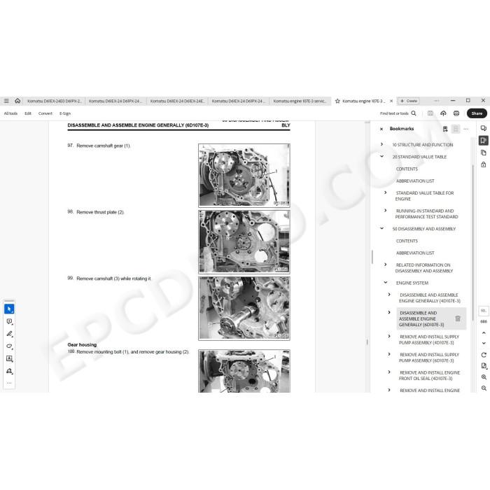 Komatsu Bulldozer D61EX-24 D61EX-24E0 D61PX-24 D61PX-24E0 service & repair manual