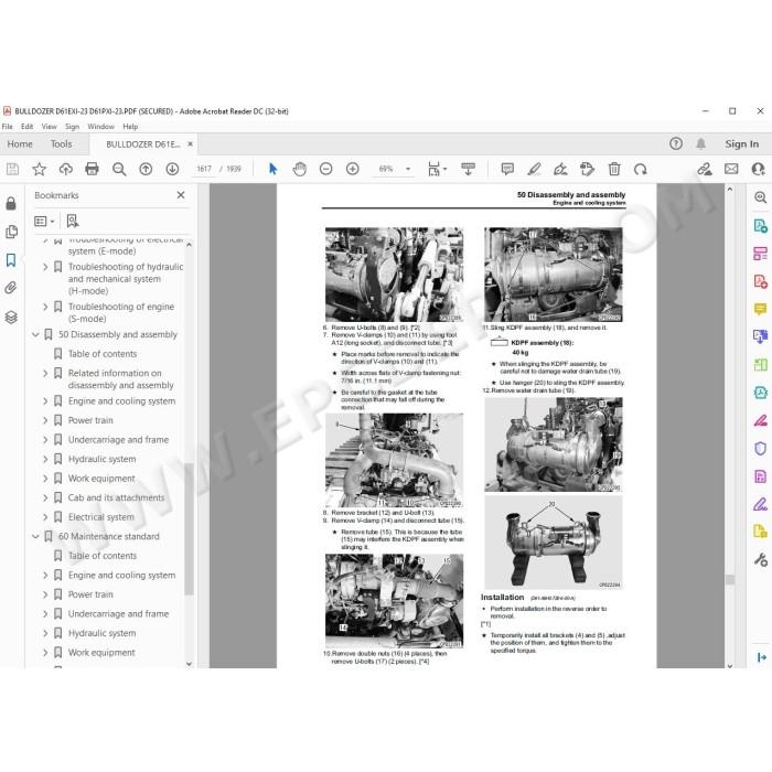 Komatsu Bulldozer D61EXi-23 D61PXi-23 service & repair manual
