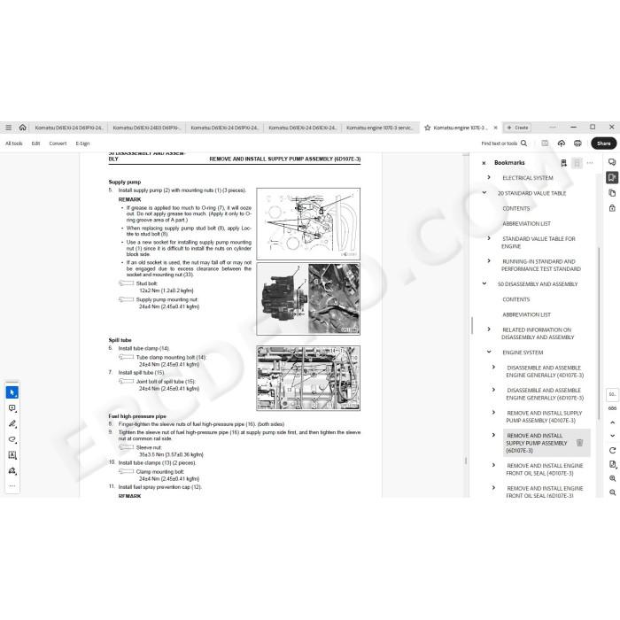 Komatsu Bulldozer D61EXi-24 D61EXi-24E0 D61PXi-24 D61PXi-24E0 service & repair manual