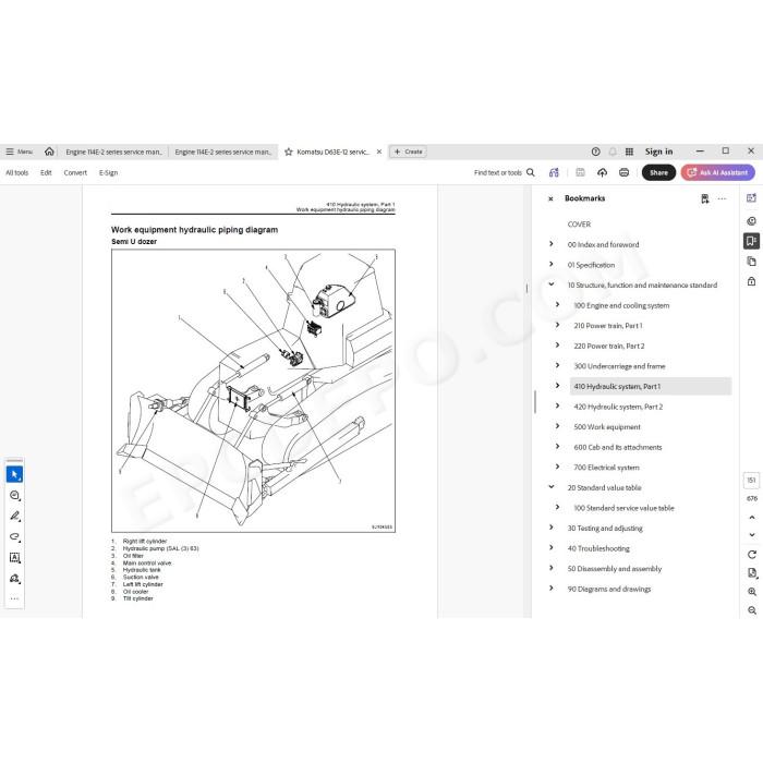 Komatsu Bulldozer D63E-12 service & repair manual