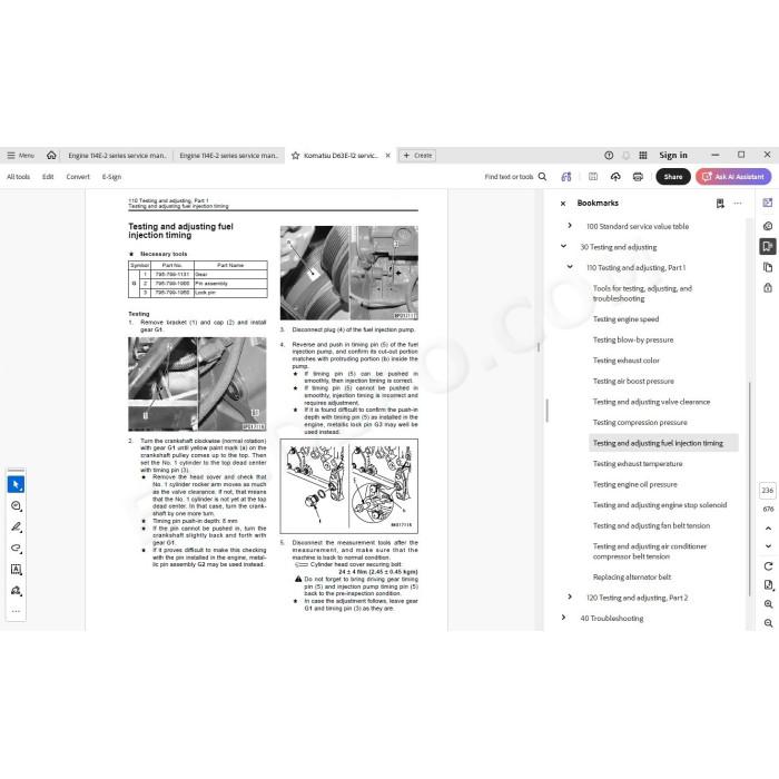 Komatsu Bulldozer D63E-12 service & repair manual