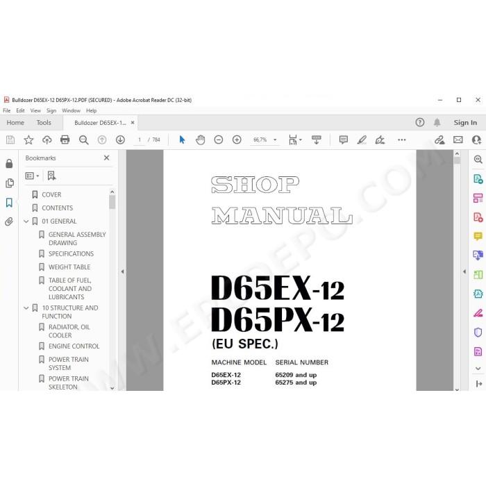Komatsu Bulldozer D65EX-12 D65PX-12 service & repair manual