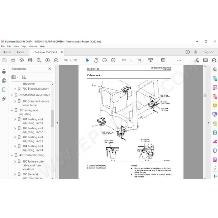 Komatsu Bulldozer D65EX-16 D65PX-16 D65WX-16 service & repair manual