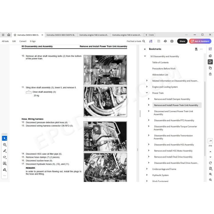 Komatsu Bulldozer D65EX-18E0 D65PX-18E0 D65WX-18E0 service & repair manual