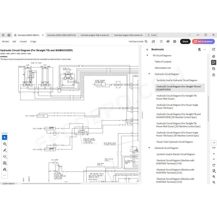 Komatsu Bulldozer D65EX-18E0 D65PX-18E0 D65WX-18E0 service & repair manual
