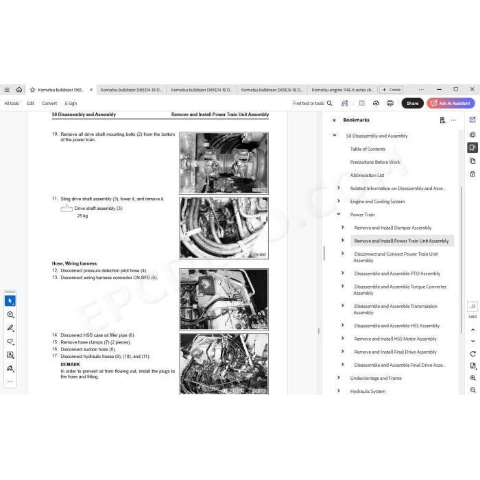 Komatsu Bulldozer D65EXi-18 D65PXi-18 service & repair manual