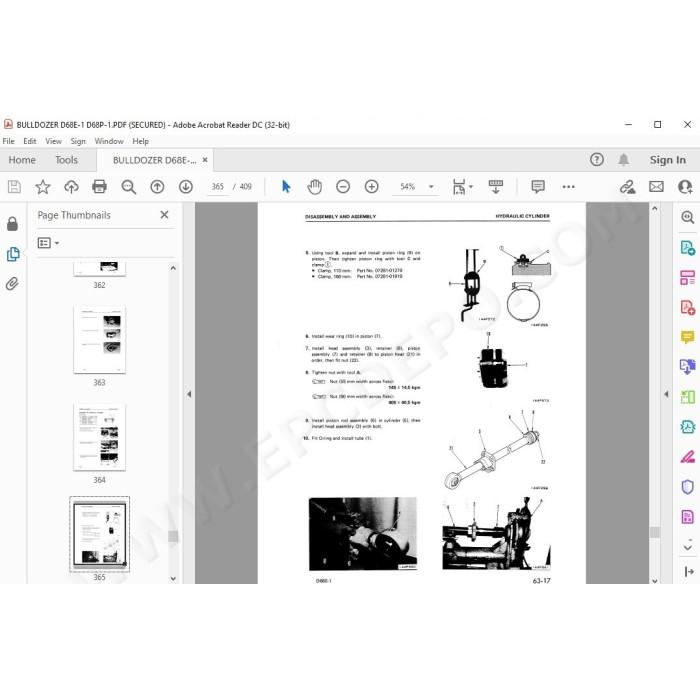 Komatsu Bulldozer D68E-1 D68P-1 service & repair manual