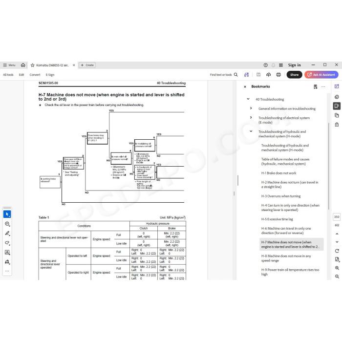 Komatsu Bulldozer D68ESS-12 service & repair manual