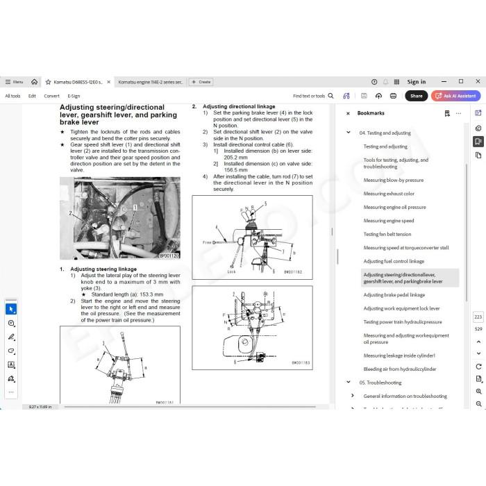 Komatsu Bulldozer D68ESS-12E0 service & repair manual