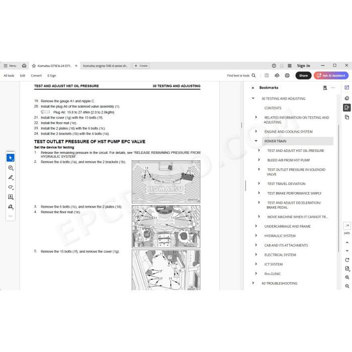Komatsu Bulldozer D71EXi-24 D71EXi-24E0 D71PXi-24 D71PXi-24E0 service & repair manual