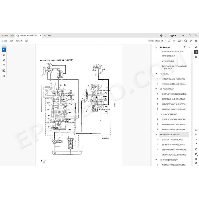Komatsu Bulldozer D85A-21 D85E-21 D85P-21 service & repair manual