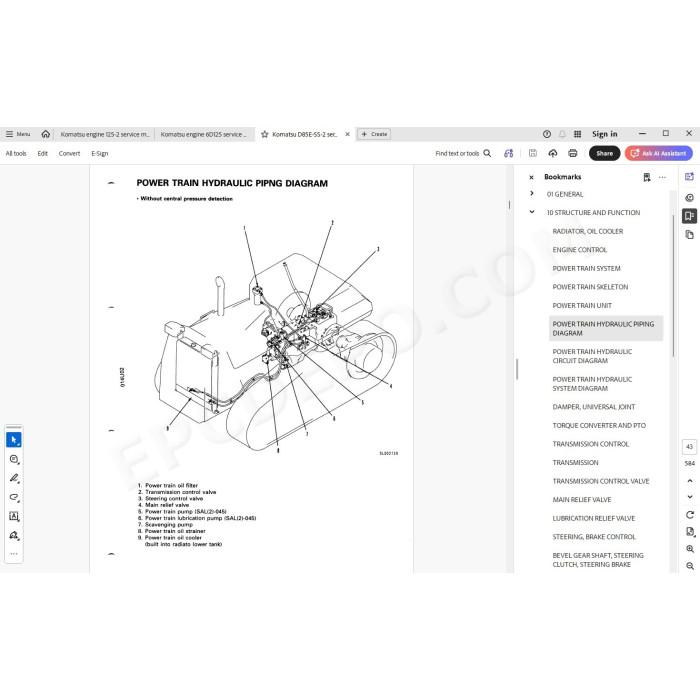 Komatsu Bulldozer D85E-SS-2 service & repair manual