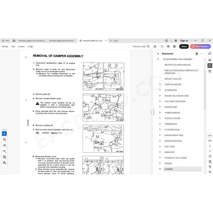 Komatsu Bulldozer D85E-SS-2 service & repair manual