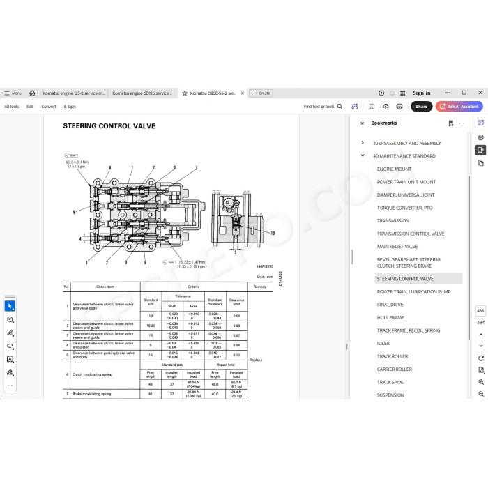 Komatsu Bulldozer D85E-SS-2 service & repair manual