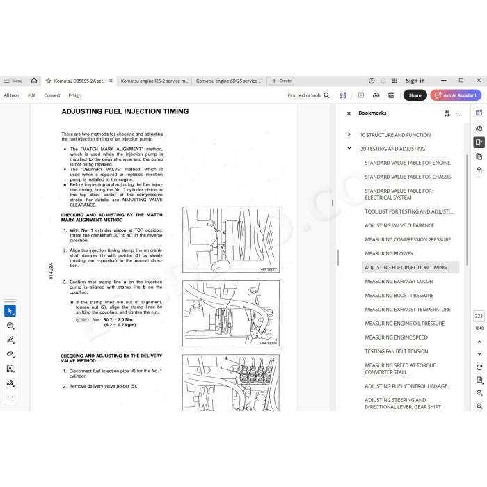 Komatsu Bulldozer D85ESS-2A service & repair manual
