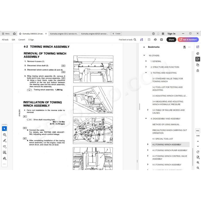 Komatsu Bulldozer D85ESS-2A service & repair manual