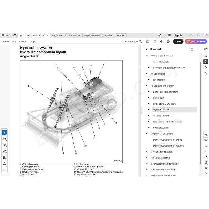 Komatsu Bulldozer D85ESS-3 service & repair manual