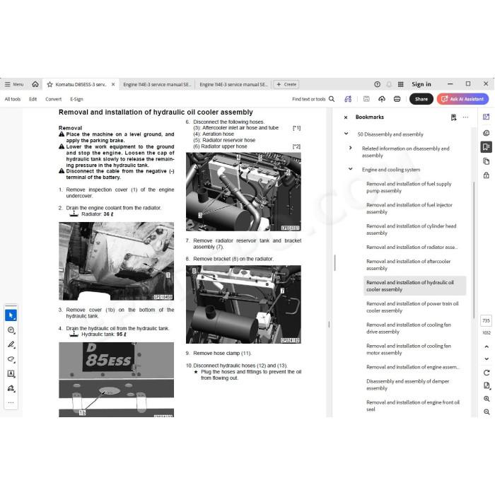 Komatsu Bulldozer D85ESS-3 service & repair manual
