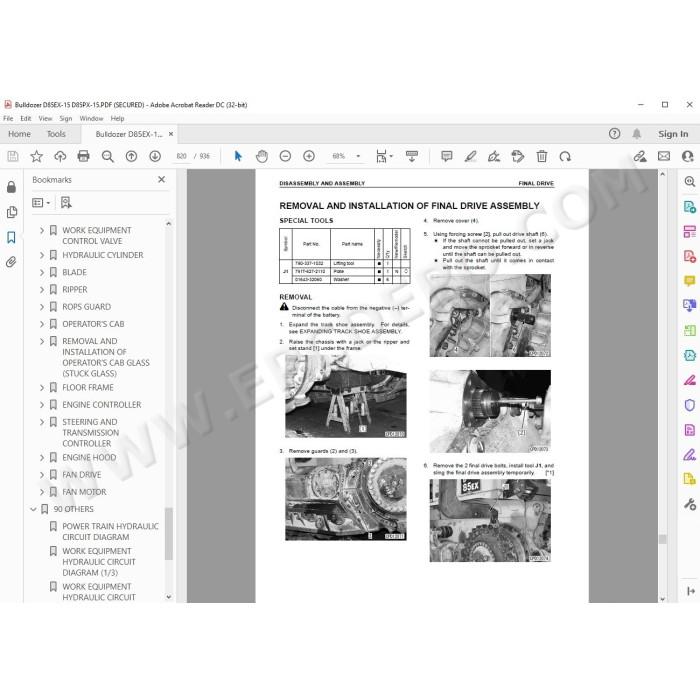 Komatsu Bulldozer D85EX-15 D85PX-15 service & repair manual