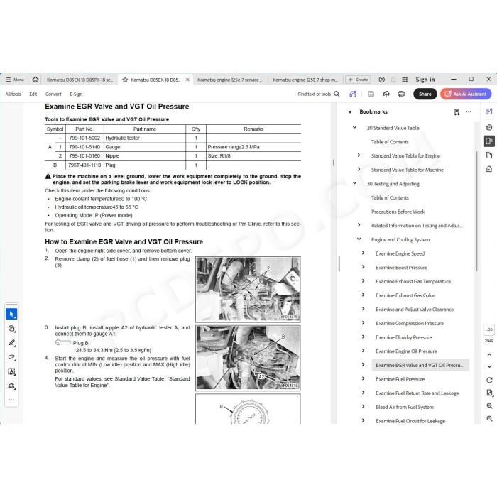 Komatsu Bulldozer D85EX-18 D85PX-18 service & repair manual