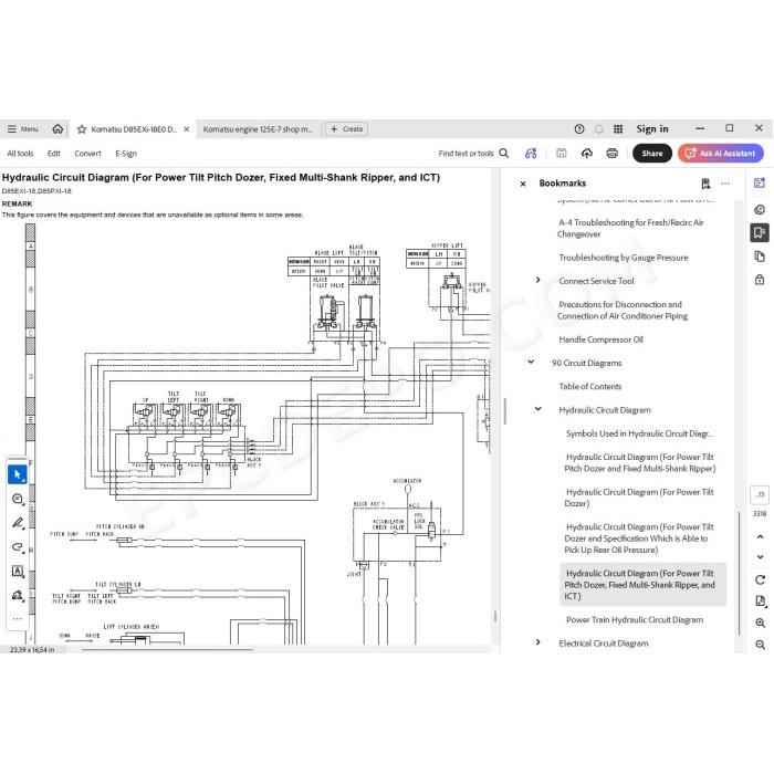 Komatsu Bulldozer D85EXi-18E0 D85PX-18iE0 service & repair manual