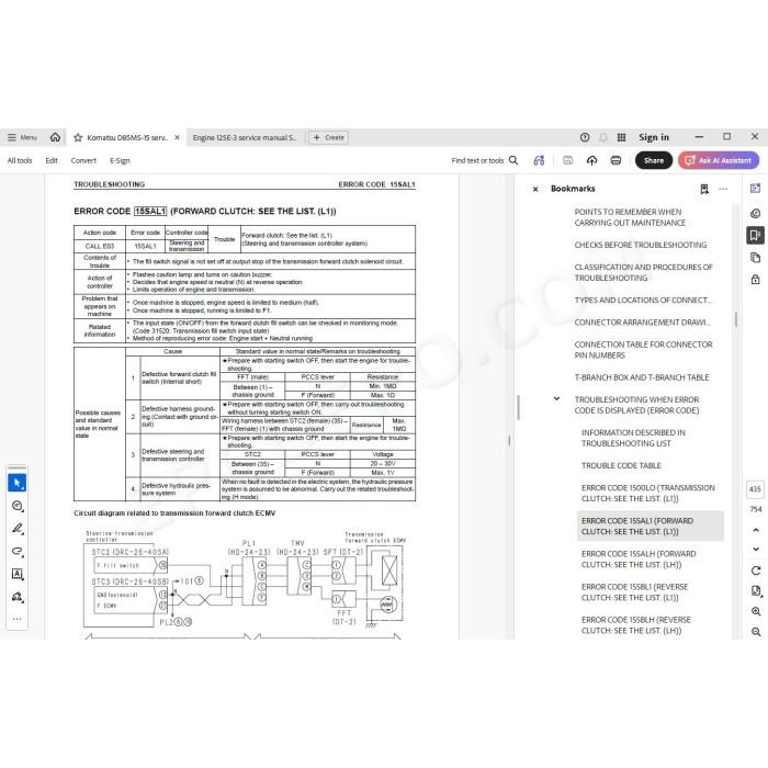 Komatsu Demining Dozer D85MS-15 service & repair manual