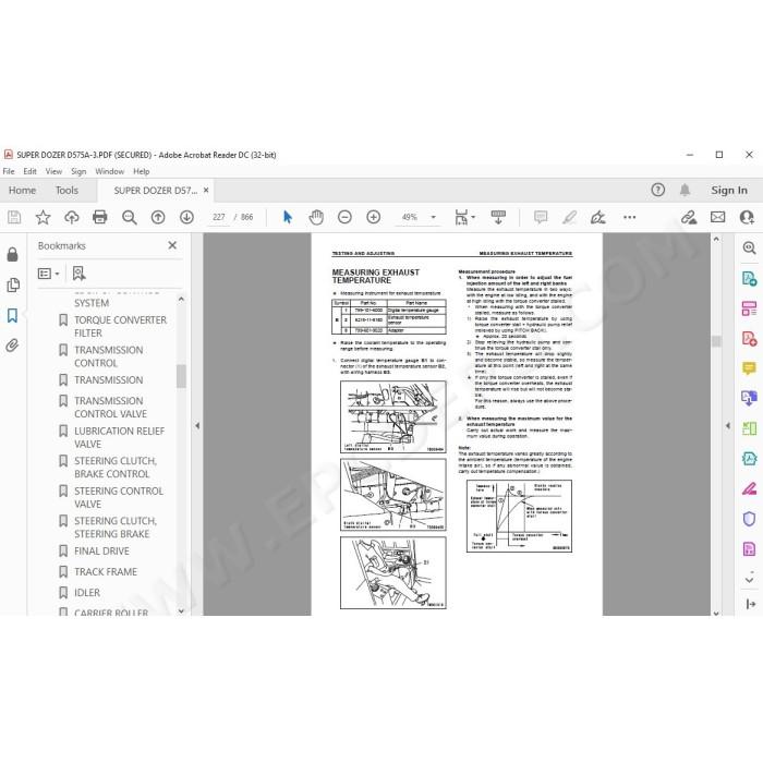 Komatsu Dozer D575A-3 service & repair manual
