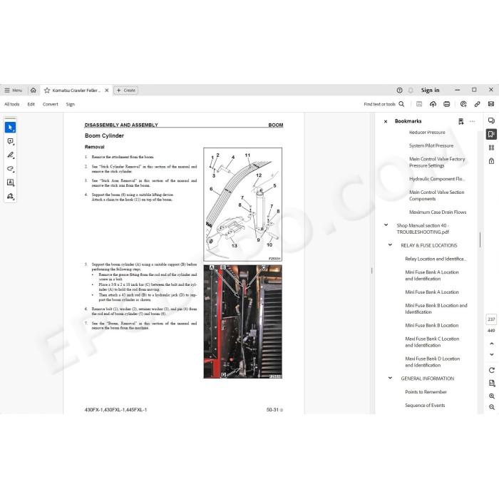 Komatsu Crawler Feller Buncher 430FX-1 430FXL-1 445FXL-1 service manual