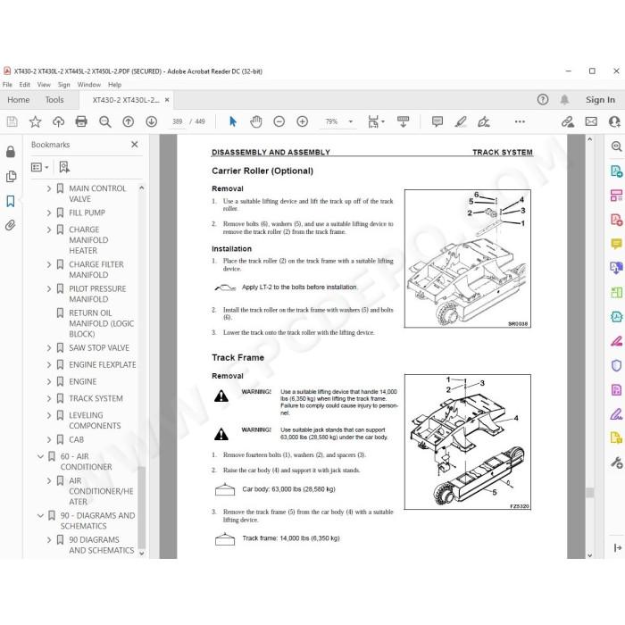 Komatsu Crawler Feller Buncher XT430-2 XT430L-2 XT445L-2 XT450L-2 service & repair manual