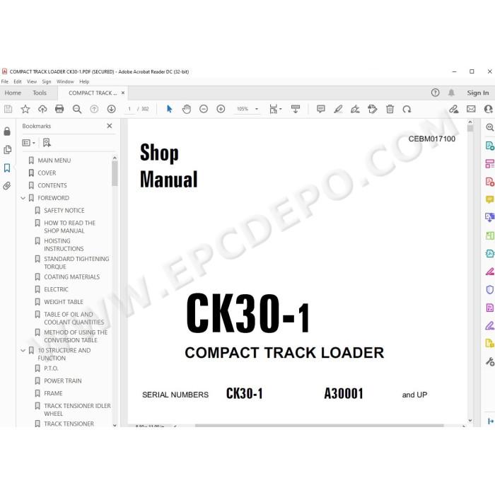 Komatsu Compact Track Loader CK30-1 service & repair manual