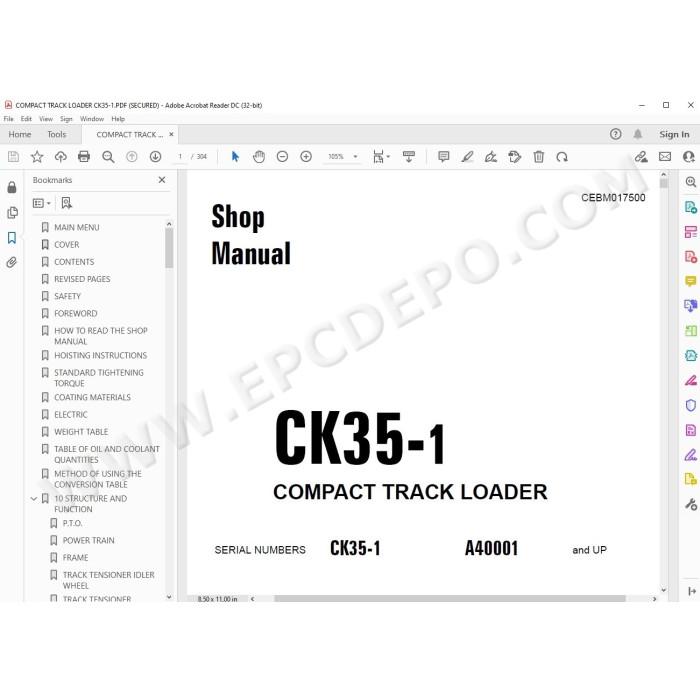 Komatsu Compact Track Loader CK35-1 service & repair manual