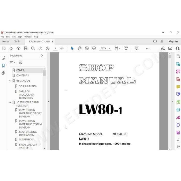 Komatsu Crane LW80-1 service & repair manual