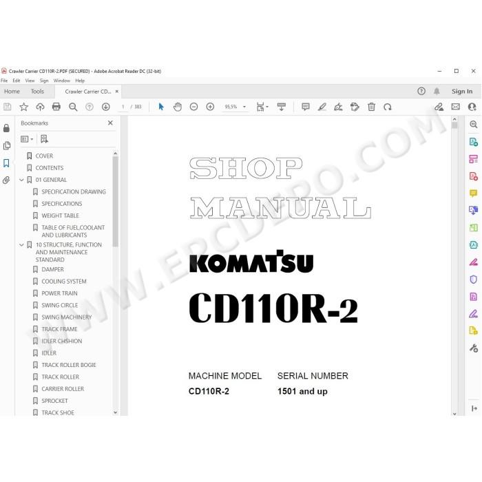 Komatsu Crawler Carrier CD110R-2 service & repair manual