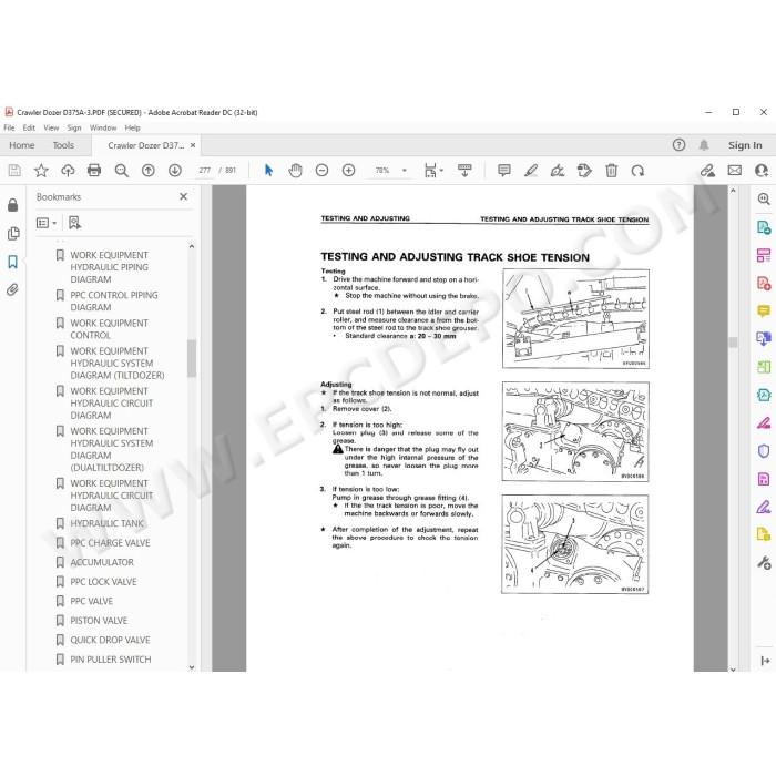 Komatsu Crawler Dozer D375A-3 service & repair manual