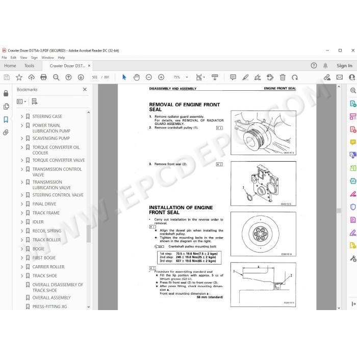 Komatsu Crawler Dozer D375A-3 service & repair manual