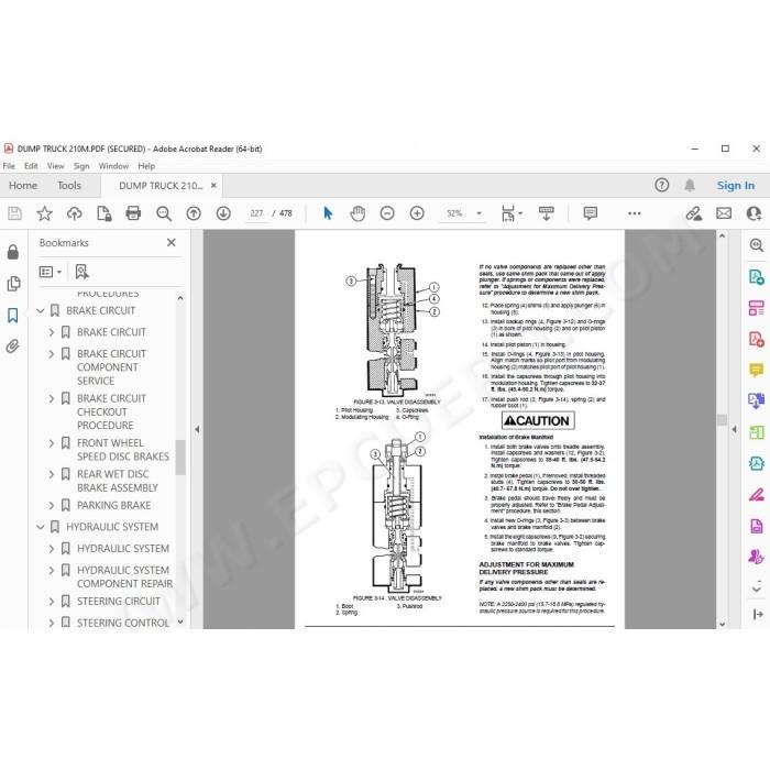 Komatsu Dump Truck 210M service & repair manual