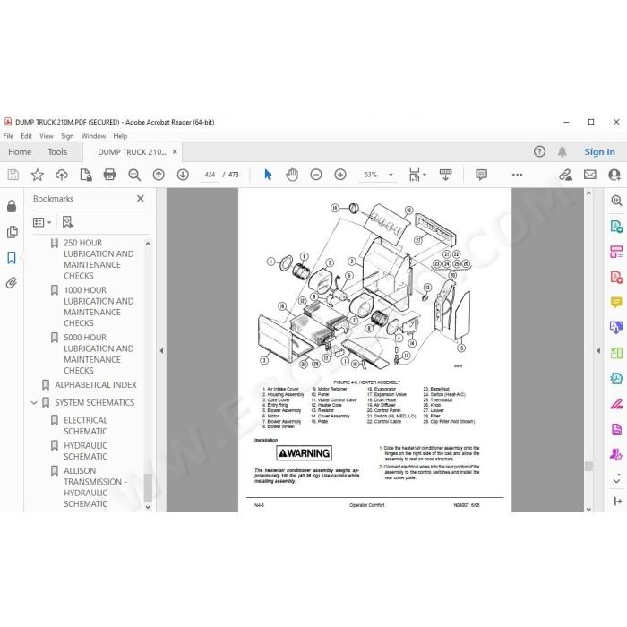 Komatsu Dump Truck 210M service & repair manual