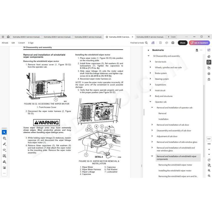 Komatsu Dump Truck 830E-5 service & repair manual