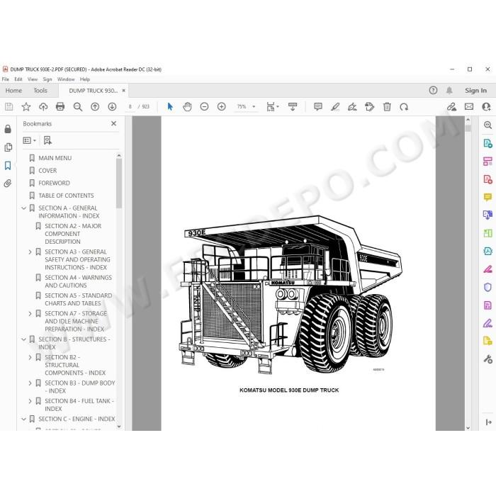 Komatsu Dump Truck 930E 930E-2 service & repair manual