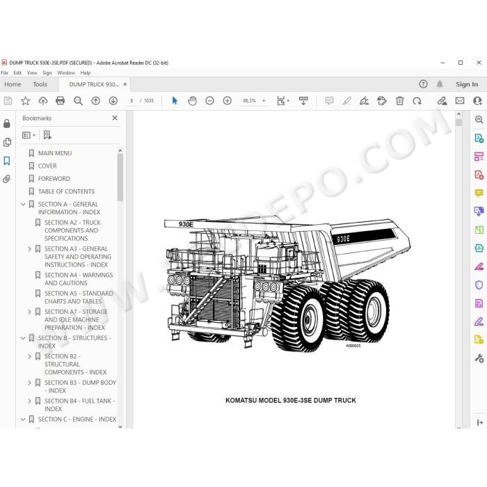 Komatsu Dump Truck 930E-3SE 930E-4 service & repair manual