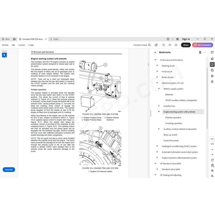 Komatsu Dump Truck 930E-5SE service & repair manual