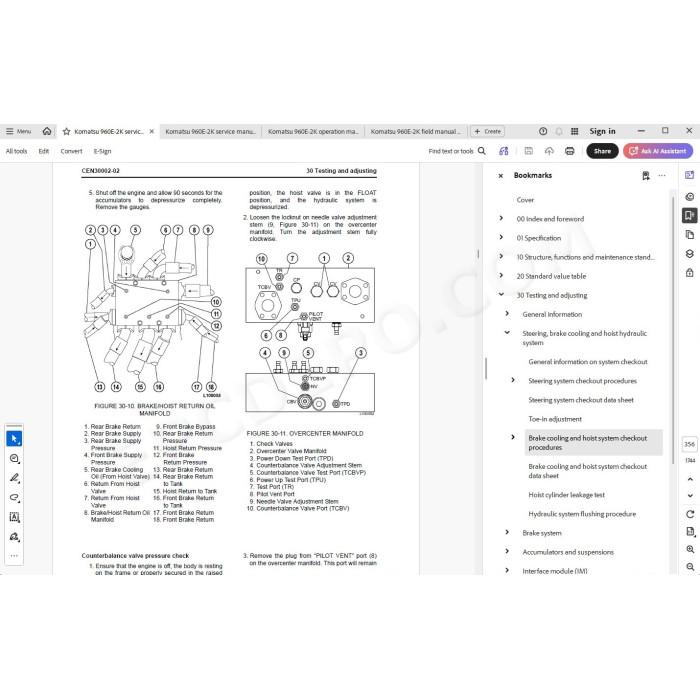 Komatsu Dump Truck 960E-2K service & repair manual