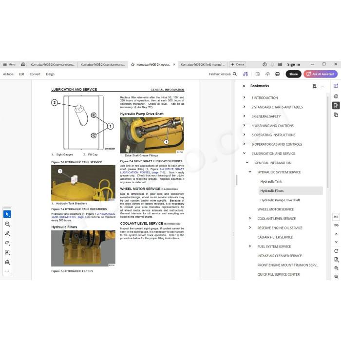 Komatsu Dump Truck 960E-2K service & repair manual
