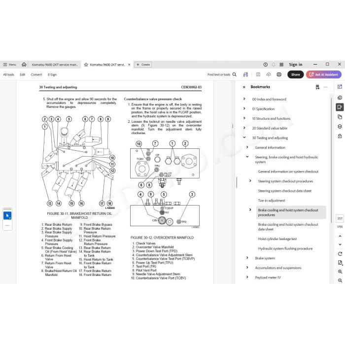 Komatsu Dump Truck 960E-2KT service & repair manual
