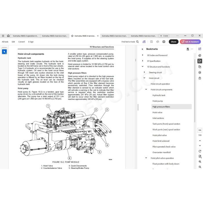 Komatsu Dump Truck 980E-4 service & repair manual